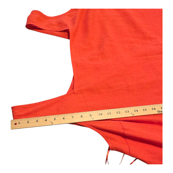 LC Lauren Conrad Tank Top Womens Size 3X Red Linen Blend Hi-Lo Hem Beach Summer - Picture 8 of 9